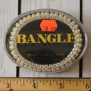 new vintage wide rhinestone bangle bracelet stretch jewelry original box